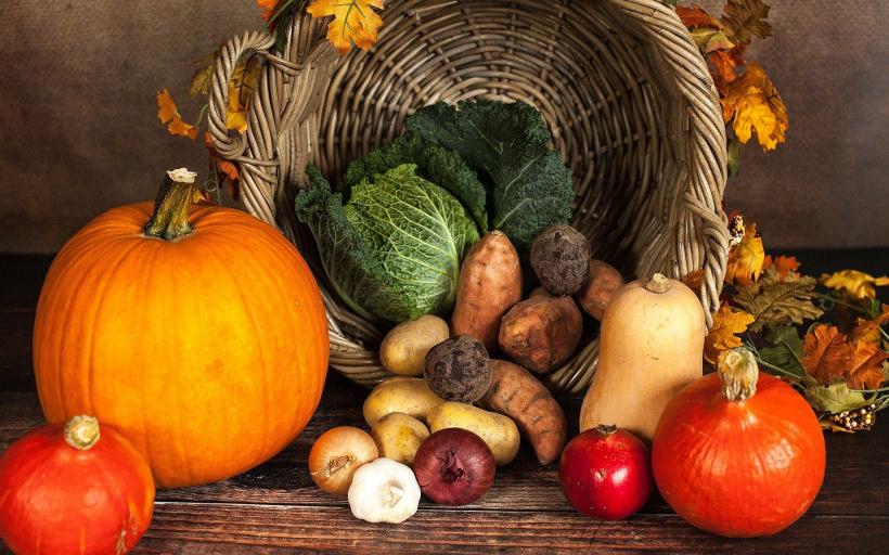 Citrouilles et légumes