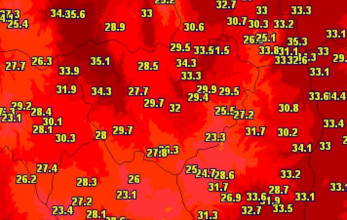 Les maximales ce mercredi 16 juin 2021 selon Meteociel.fr.