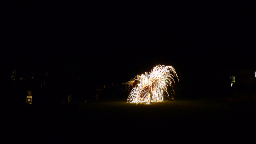 Spectacle de feu à la forteresse de Polignac