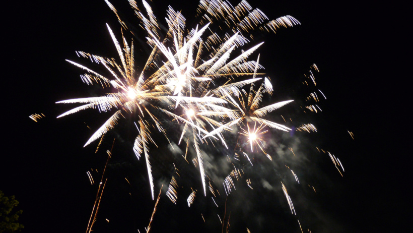 Spectacle de feu à la forteresse de Polignac