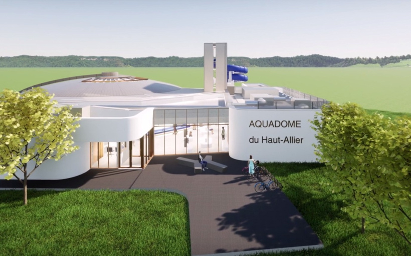 La piscine garde sa structure "tournesol", réhabilitée en complexe aquatique.