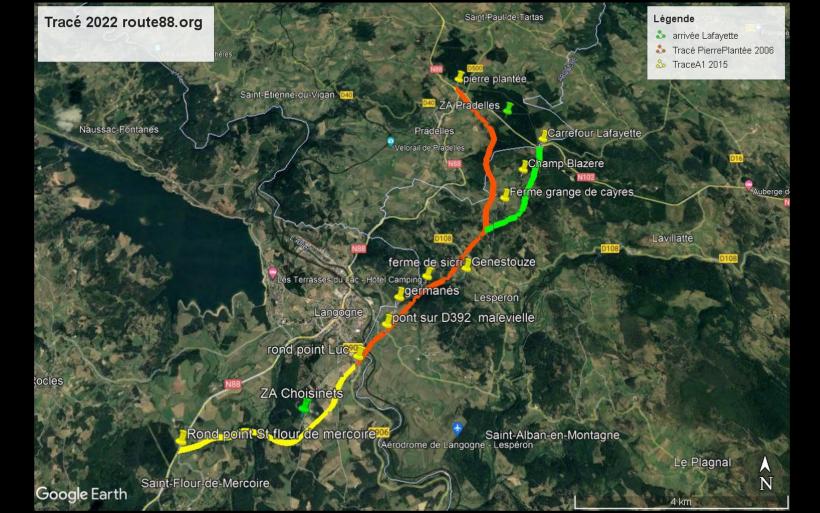 Les différents projets de contournement de Langogne et Pradelles.