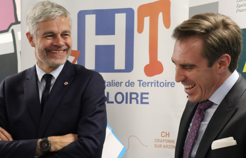 Laurent Wauquiez et Julien Keunebroek, Directeur de l’hôpital Emile-Roux.  