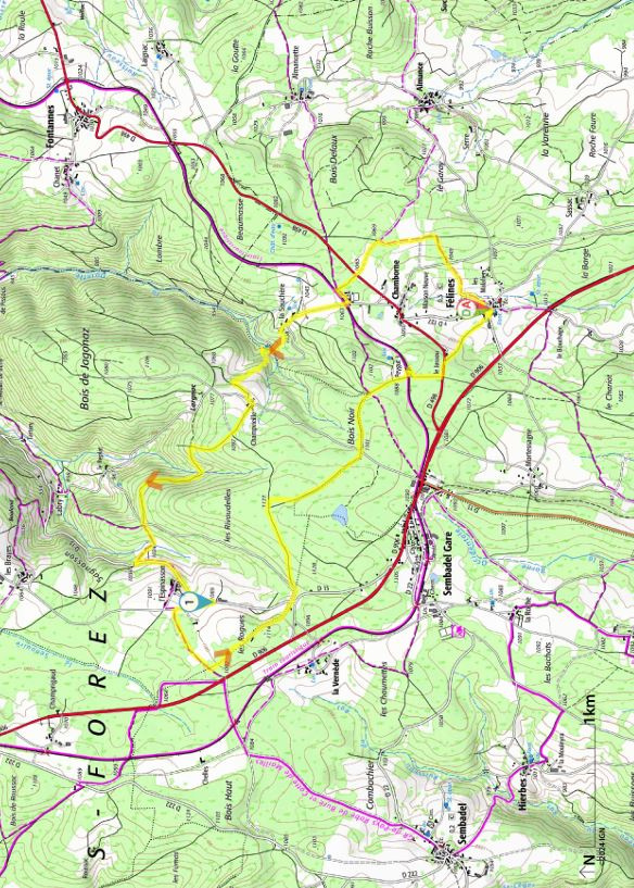 Le parcours randonnée de 13 km