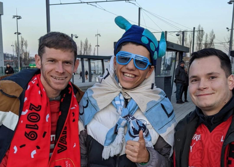 Les supporters  du match Le Puy Foot - Stade Rennais au stade Geoffroy-Guichard