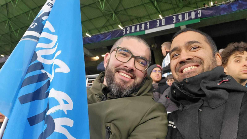 Les supporters  du match Le Puy Foot - Stade Rennais au stade Geoffroy-Guichard