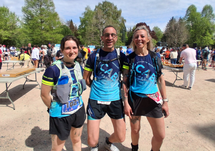 Lisa, Jean-Baptiste et Audrey du club de course à pied de Brioude